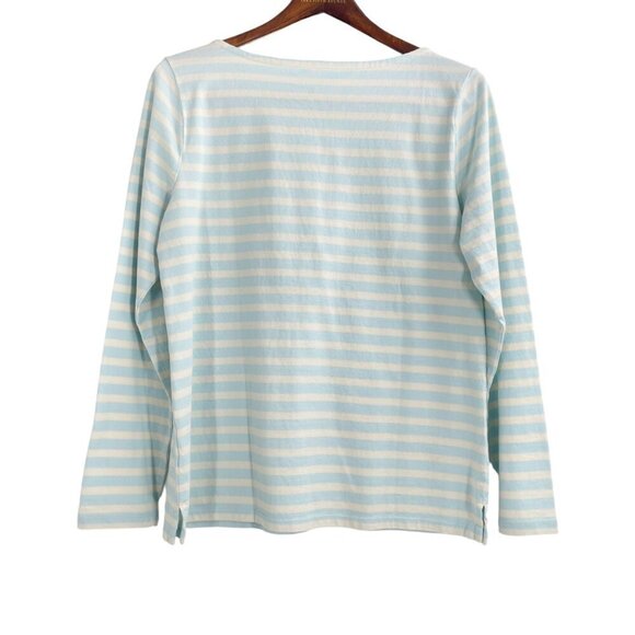 NWT Talbots Ice Skating Embroidered Striped Shirt Womens Size Medium Winter - Picture 4 of 10